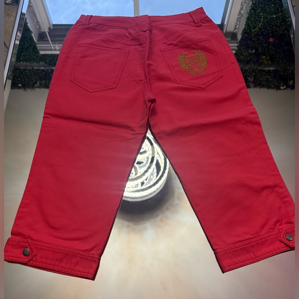 Burberry Red Pants with Signature Check Waistband - Picture 14 of 15